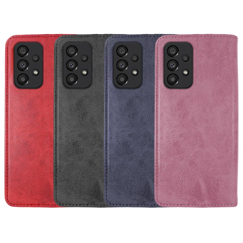 Capa Apokin para Samsung Galaxy A33 Pele Sintética com Porta-cartões Preto - Imagem 1