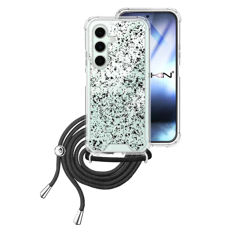 Capa de Gel Transparente Apokin com Cordão para Samsung Galaxy S24 FE Azul Turquesa - Imagem 5