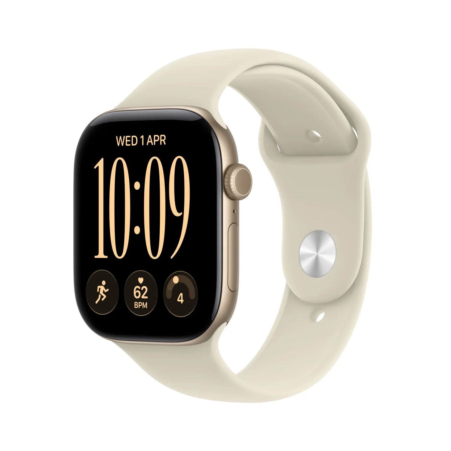 Apple Watch Series 12 GPS + Cellular 42mm Alumínio Dourado-Claro com Bracelete Desportiva Areia M/L - Imagem 1