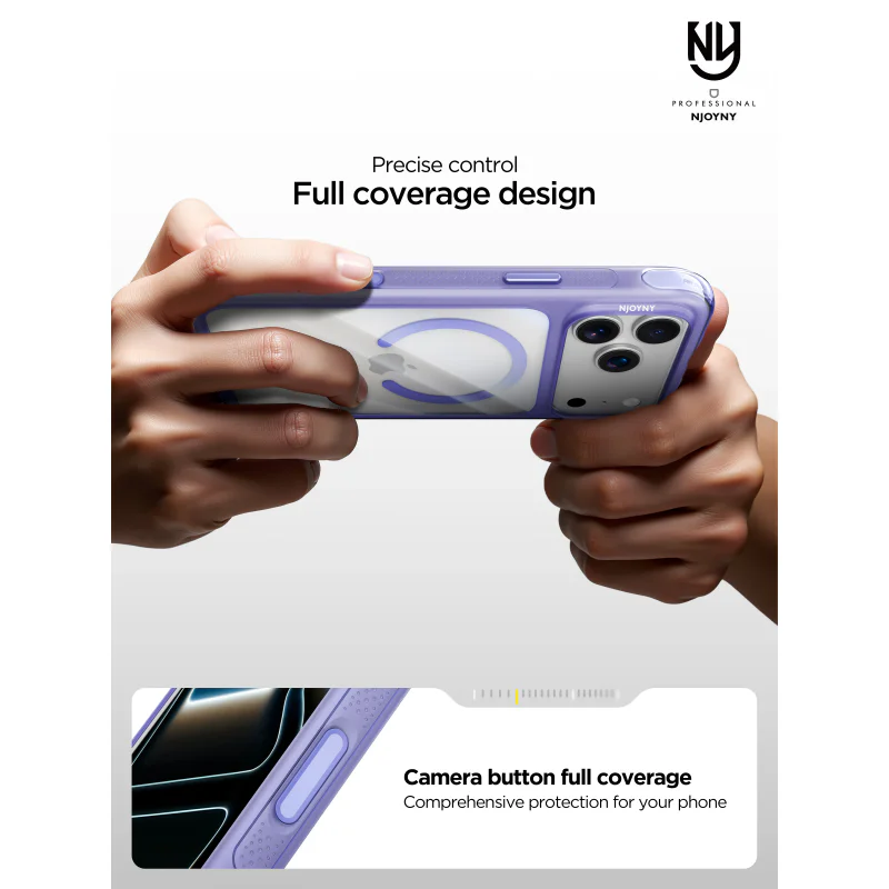 Capa Apokin NJOYNY Bumper Air S6-MAG para iPhone 17 Pro Max e 18 Pro Max Grená - Imagem 3
