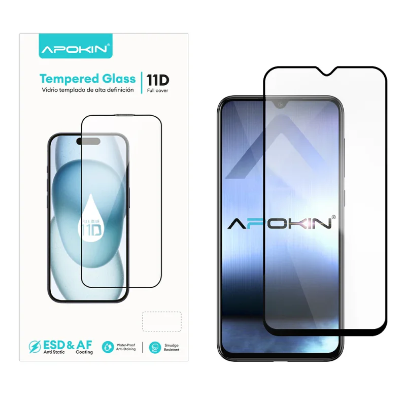 Película Apokin para Xiaomi Mi 9 Vidro Temperado 11D Full Glue Curvo Preto