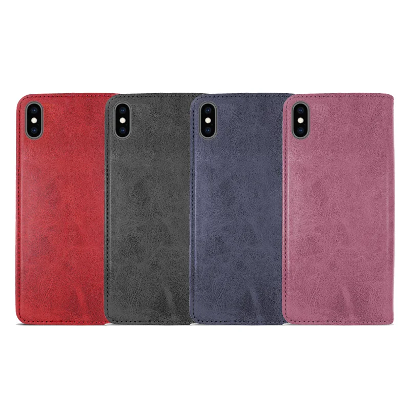 Capa Apokin iPhone XS Max com Porta-cartões em Pele Sintética Vermelho