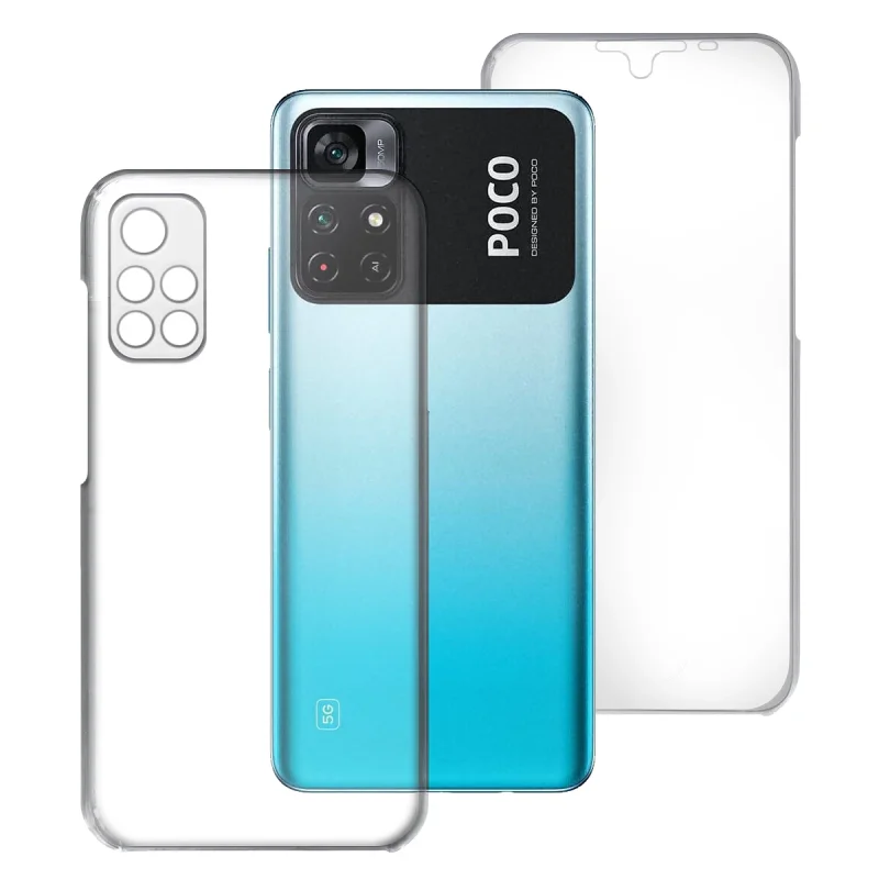 Capa Apokin 360 Dupla para Xiaomi Poco M4 Pro 5G Silicone Transparente