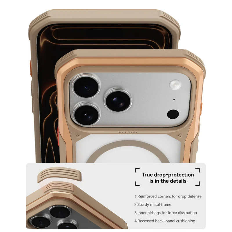 Capa Raptic Shield Evo Apokin para iPhone 18 Pro Max Magnética com MagSafe Dourado - Imagem 6