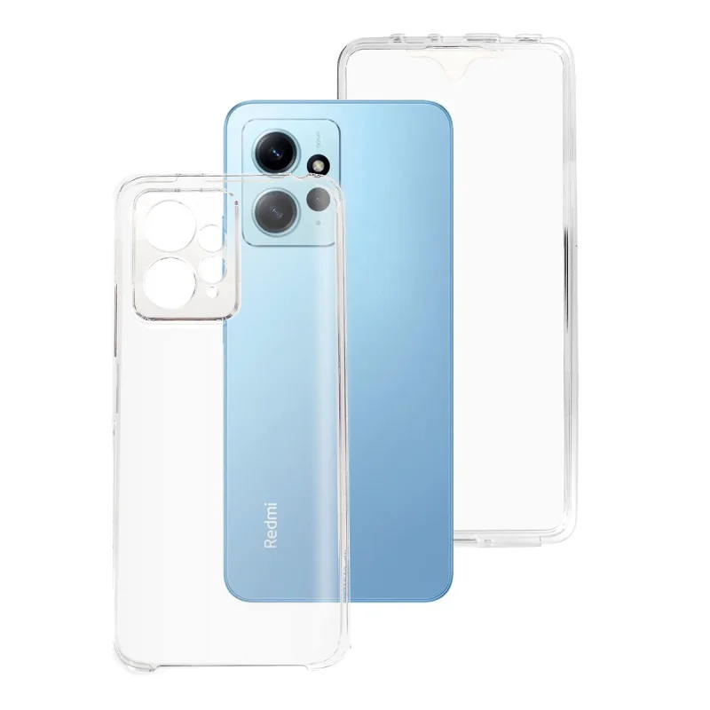 Capa Dupla Apokin para Xiaomi Redmi Note 12 4G Silicone Frontal e Traseira Transparente
