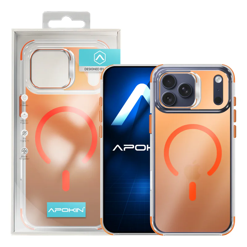 Capa Apokin Camaleão para iPhone 16E / 17E Magnética com Suporte Laranja - Imagem 4