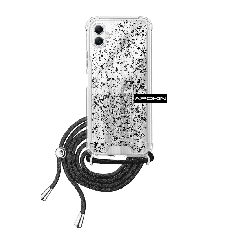Capa de Gel Apokin para Samsung Galaxy A05 Transparente com Cordão Azul Turquesa - Imagem 5