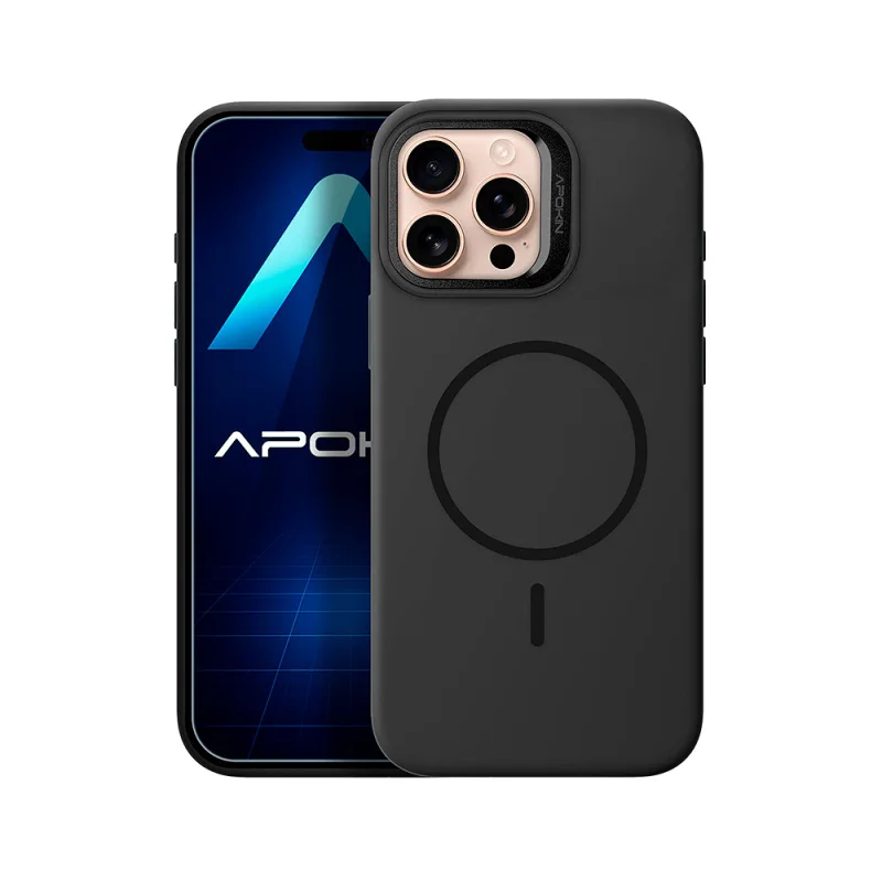 Capa Apokin para iPhone 15 Pro Max Silicone com MagSafe e Suporte Dourado - Imagem 2