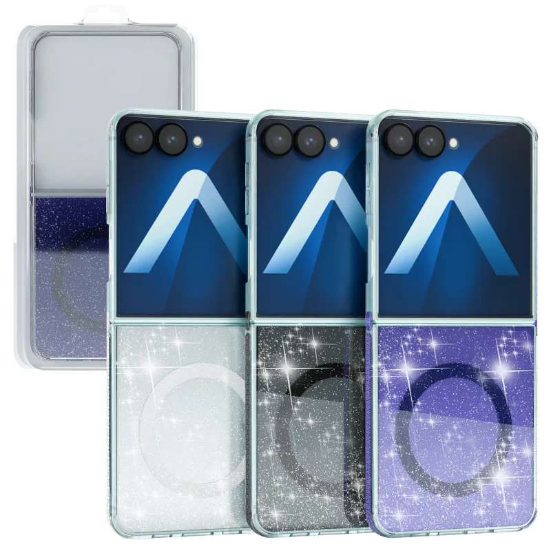 Capa Apokin para Samsung Galaxy Z Flip 7 Purpurina com MagSafe Variedade de cores