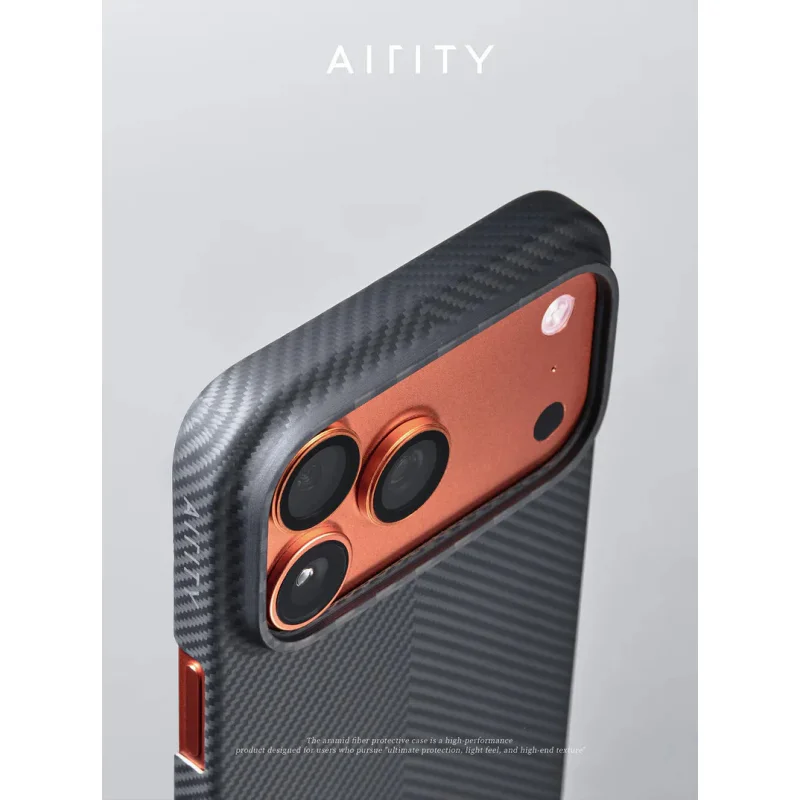 Capa Apokin para iPhone 17 Pro e 18 Pro Fibra de Aramida Preto - Imagem 3