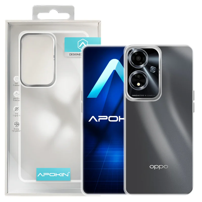Capa Apokin para Oppo A59 5G Acrílico Transparente Turquesa - Imagem 3
