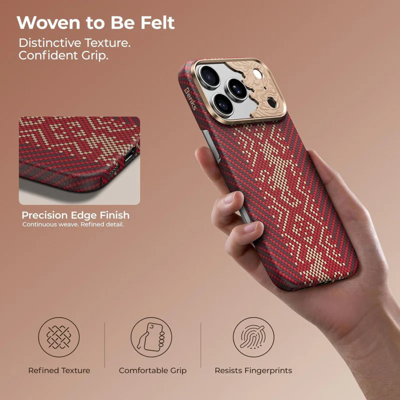 Capa Magnética Benks Knight Air C1 em Kevlar para iPhone 17 Pro / 18 Pro Vermelho - Imagem 6