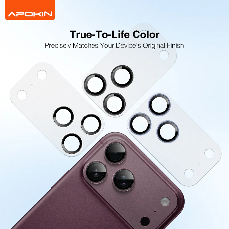 Protetor Integral 360º Apokin de Lentes de Câmara PVD Mate para iPhone 18 Pro Azul Glaciar - Imagem 2