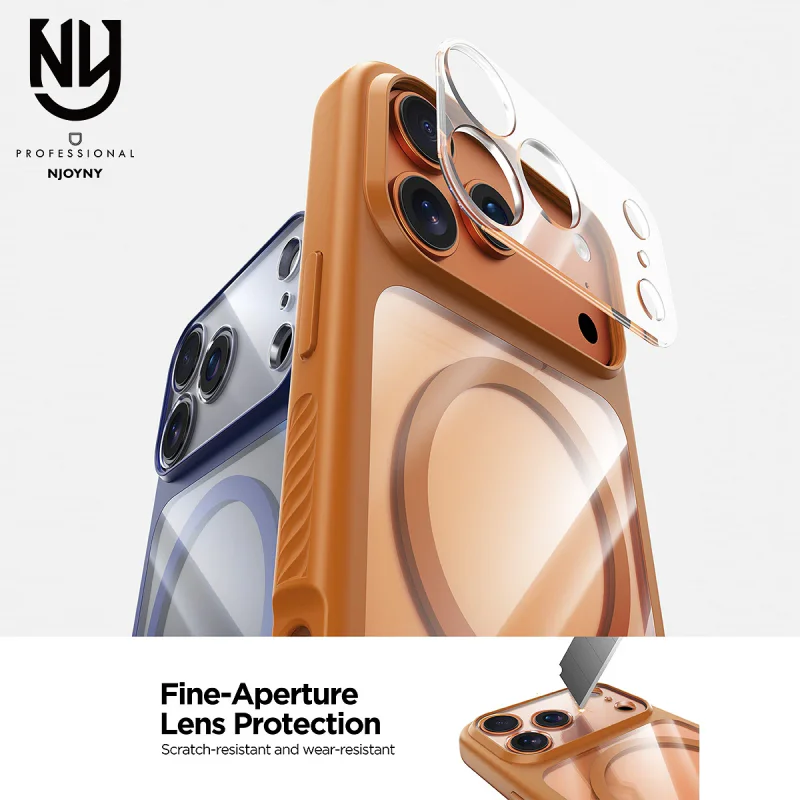 Capa Apokin NJOYNY Crystal Armor E1-MAG para iPhone 17 Pro e iPhone 18 Pro Azul - Imagem 4