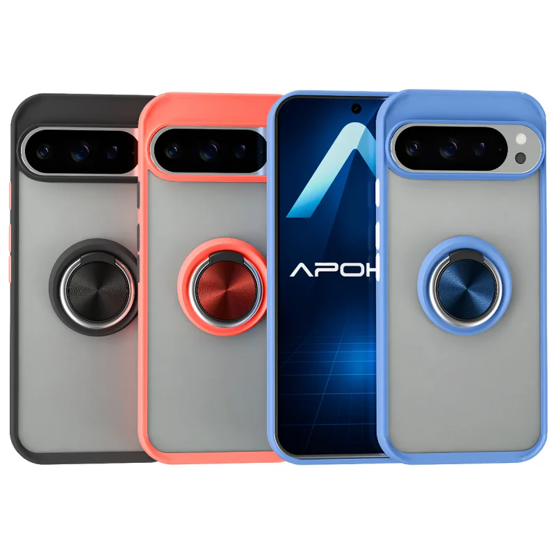 Capa de Gel Apokin para Google Pixel 11 e 11 Pro Magnética com Suporte Fumado Preto - Imagem 1