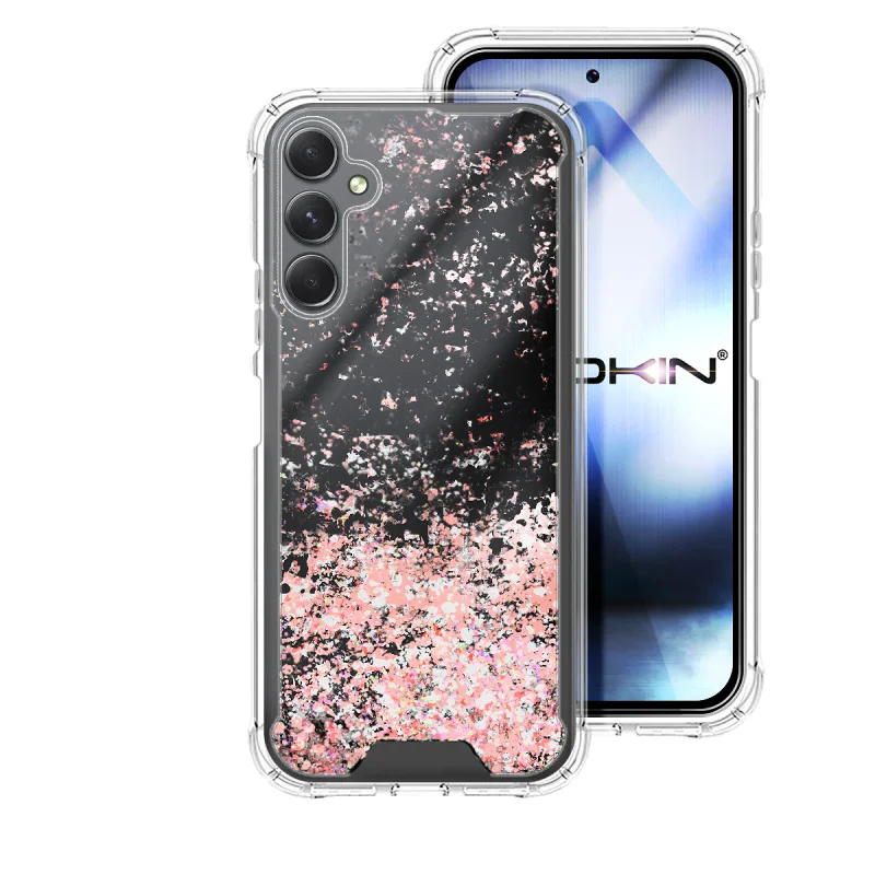 Capa Apokin para Samsung Galaxy A54 5G Gel Transparente com Glitter Lilás - Imagem 3