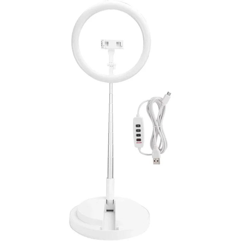 Anel de Luz LED Apokin RGB Live Beauty 26 cm com Tripé Ajustável até 168 cm Branco - Imagem 3
