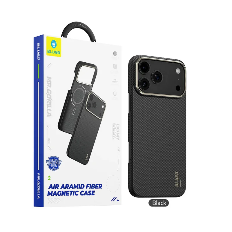 Capa Apokin para iPhone 16 Pro Magnética em Fibra de Aramida Preto - Imagem 2