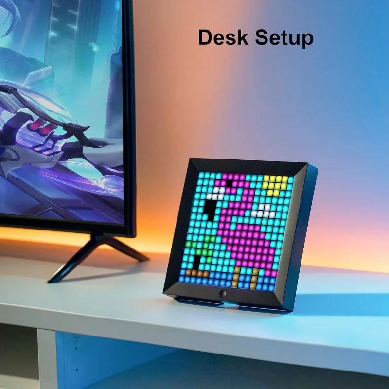 Moldura Digital Apokin Divoom Pixoo com Controlo de Luz Ambiente - Imagem 4