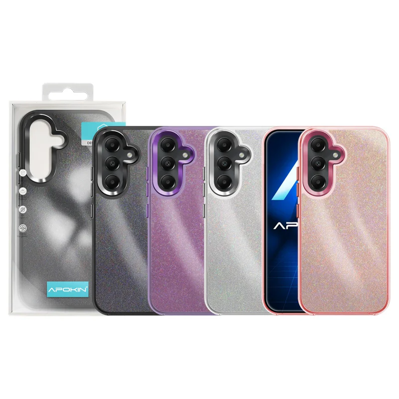 Capa Apokin para Samsung Galaxy A05s Acrílica com Purpurina Rosa - Imagem 1