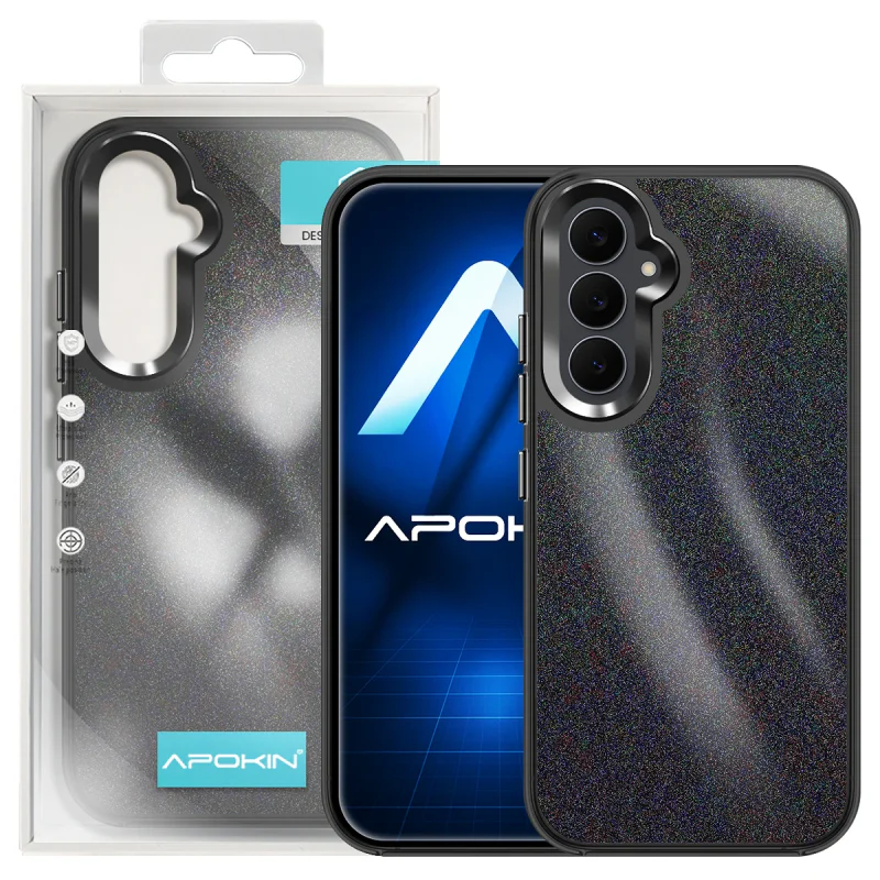 Capa Apokin para Samsung Galaxy S25 FE Acrílica com Purpurina Preto - Imagem 6