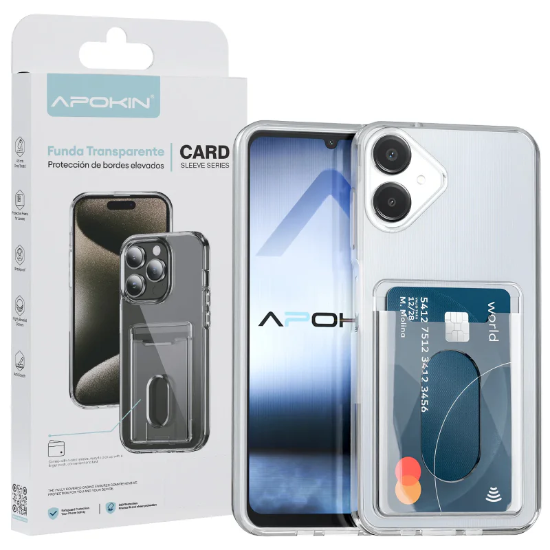 Capa Apokin para Samsung Galaxy A06 com Porta-cartões Transparente