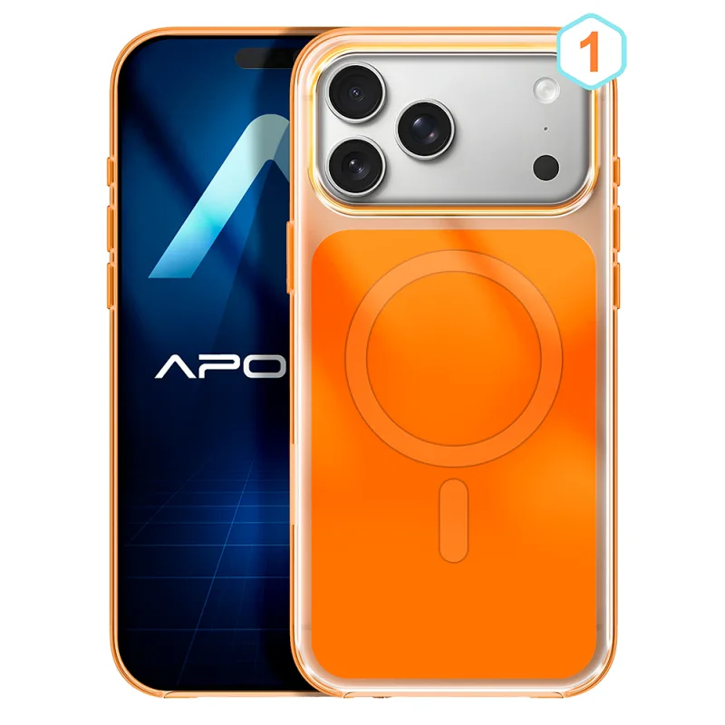 Capa Apokin para iPhone 17 Pro Max e 18 Pro Max Silicone Premium com MagSafe Laranja - Imagem 2
