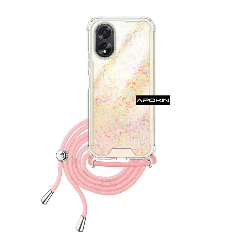 Capa Apokin para Oppo A38 4G Gel Transparente com Cordão Lilás - Imagem 3