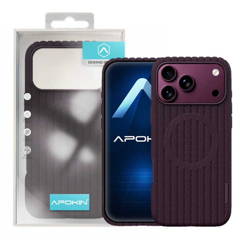 Capa Magnética Apokin com Acabamento em Tecido para iPhone 17 Pro Bordeaux - Imagem 2
