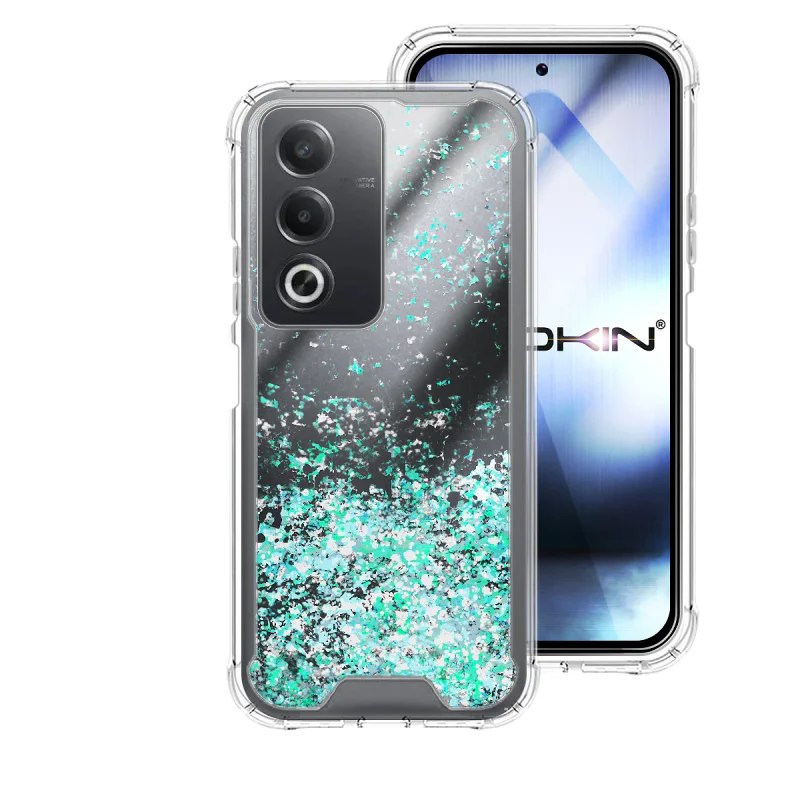 Capa de Gel Apokin para Oppo A80 Transparente com Purpurina Lilás - Imagem 4