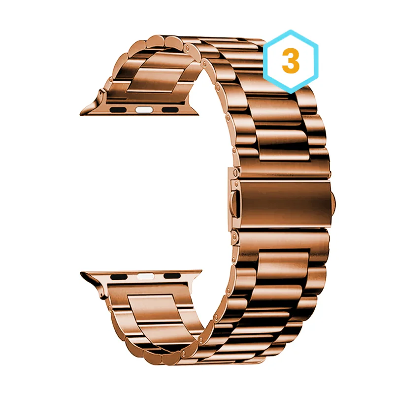 Bracelete Universal Apokin em Aço Larga 20 mm Ouro Rosa - Imagem 4