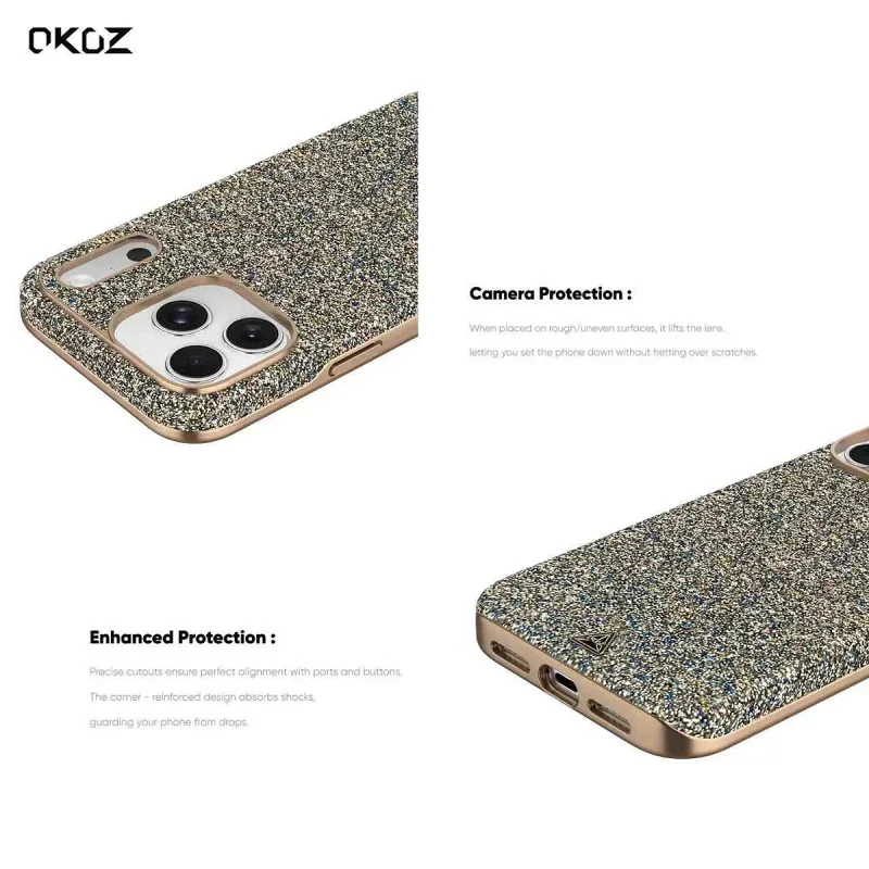 Capa Apokin OKOZ Twinkle MagCase com MagSafe para iPhone 17 Pro Max Rosa - Imagem 3