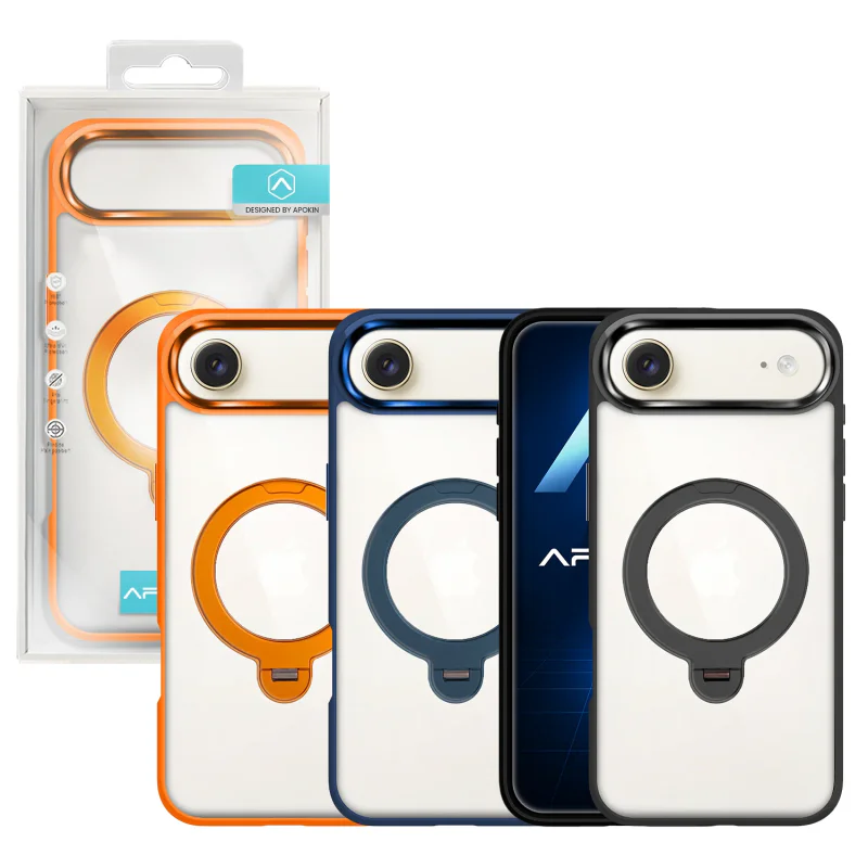 Capa Apokin para Apple iPhone 17 Air com Anel e MagSafe Laranja