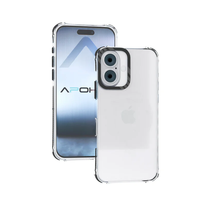 Capa Antichoque Apokin para iPhone 16 Plus Transparente Azul - Imagem 4