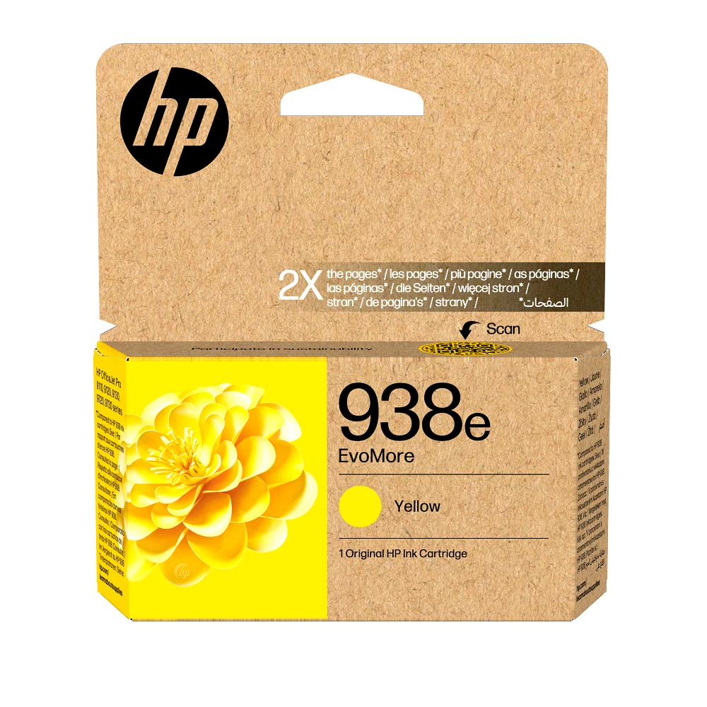 Tinteiro HP 938e EvoMore Amarelo Original - Imagem 1