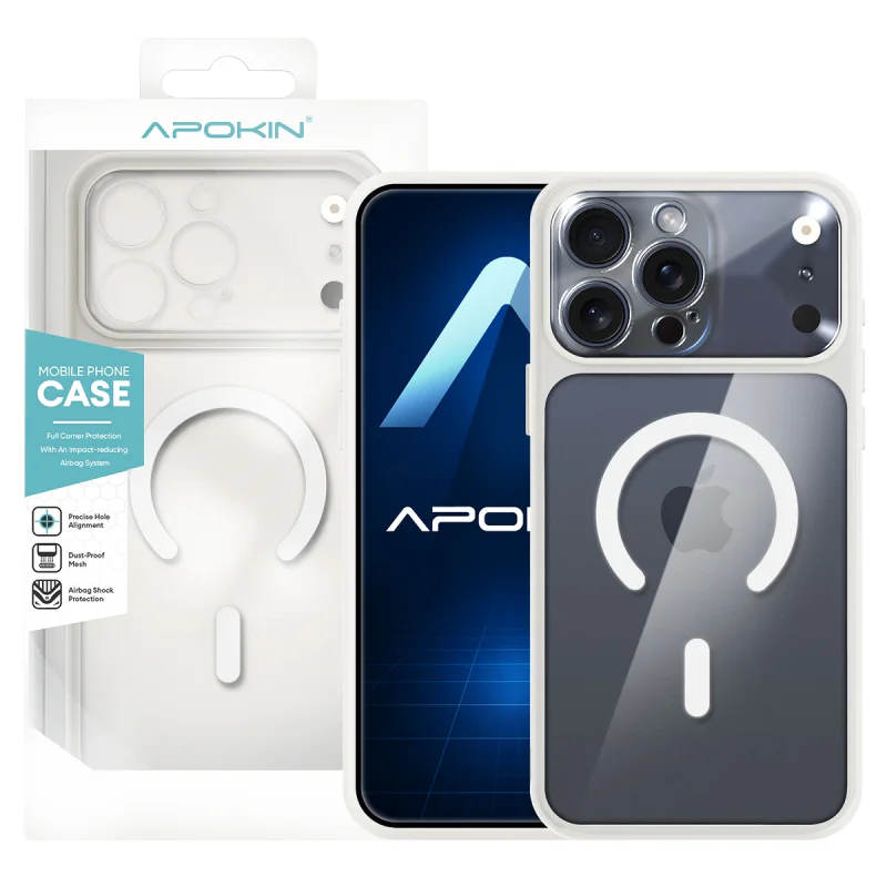 Capa Apokin Transparente com MagSafe e Proteção de Câmara para iPhone 15 Pro Max Azul - Imagem 3