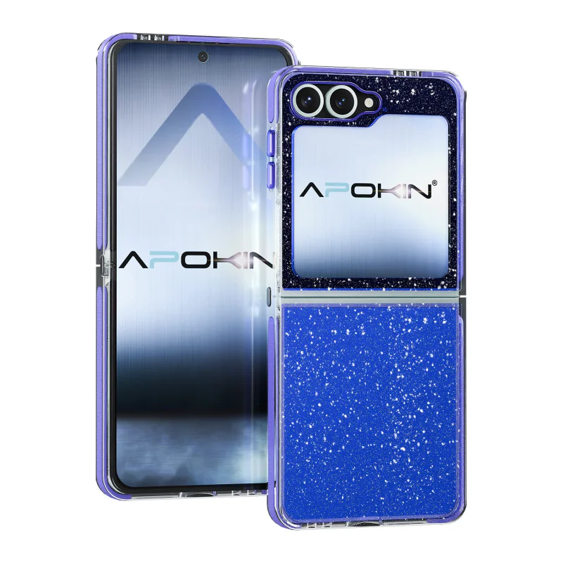 Capa Apokin para Samsung Galaxy Z Flip com Purpurina Lilás - Imagem 3