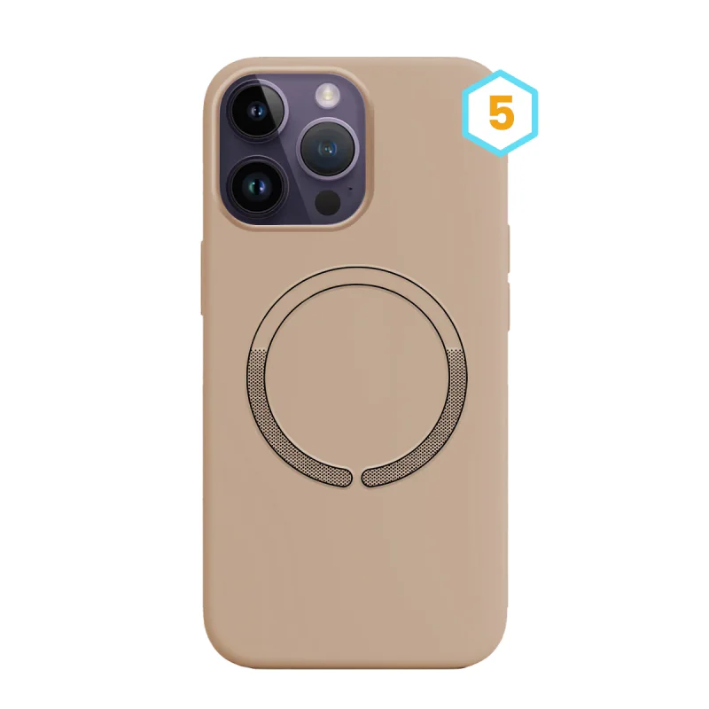 Capa de Silicone Líquido Apokin com MagSafe para iPhone 15 Pro Laranja 5 - Imagem 6