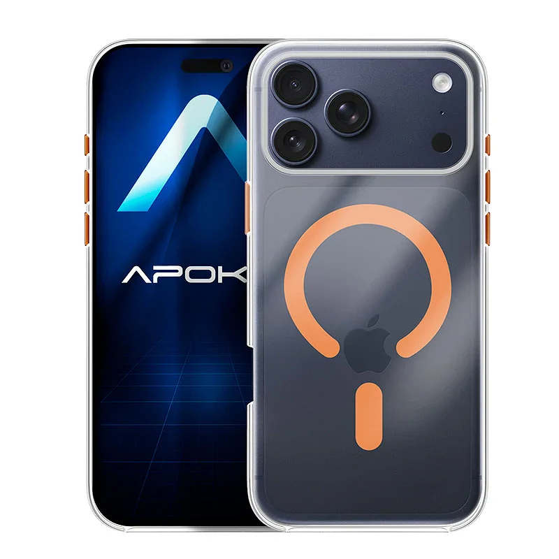 Capa Acrílica Apokin para iPhone 17 Pro Max / 18 Pro Max com MagSafe Laranja - Imagem 2