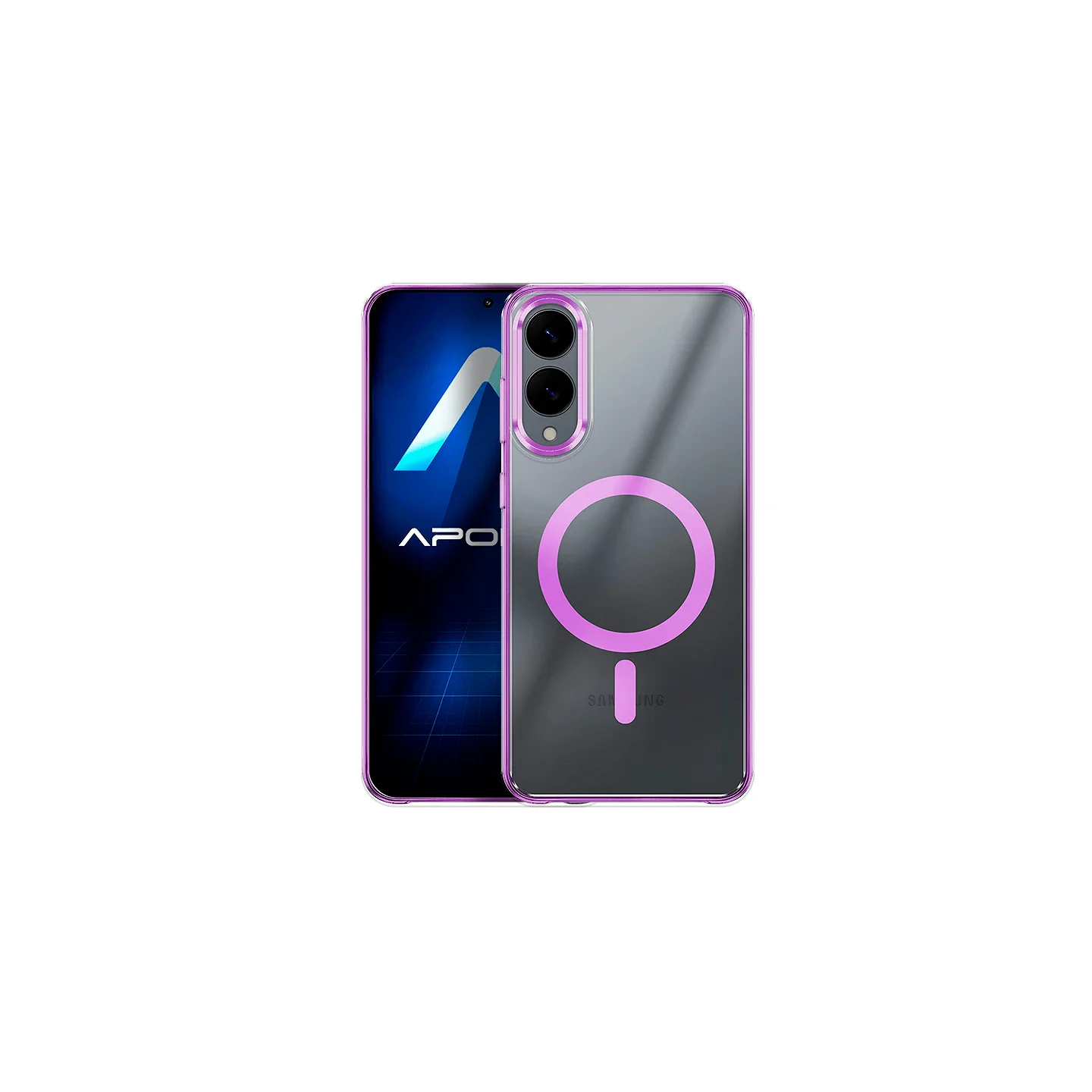 Capa Apokin Acrílica Transparente MagSafe para Samsung Galaxy S25 Edge Lilás