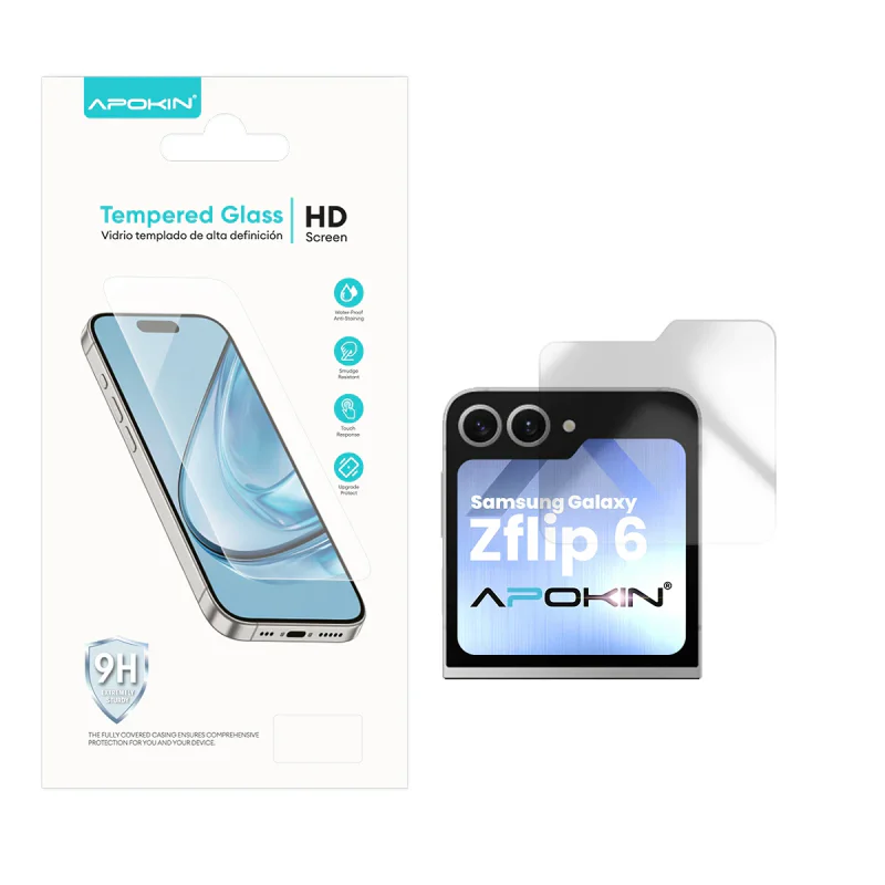 Película de Vidro Temperado Apokin para Samsung Galaxy Z Flip6 Transparente