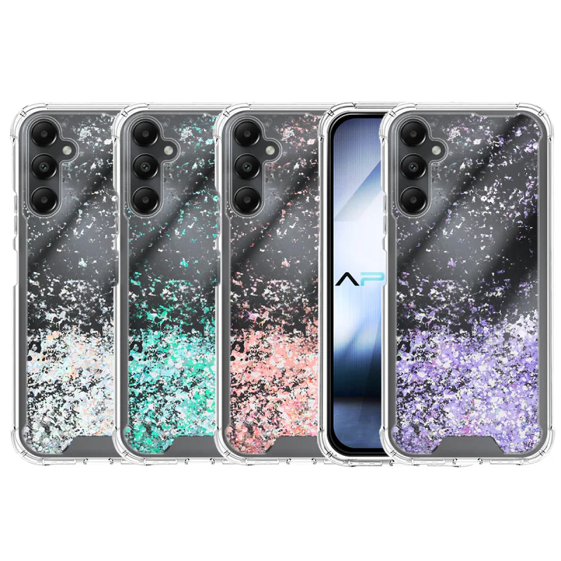 Capa Apokin para Samsung Galaxy A05s Gel Transparente com Brilho Azul turquesa