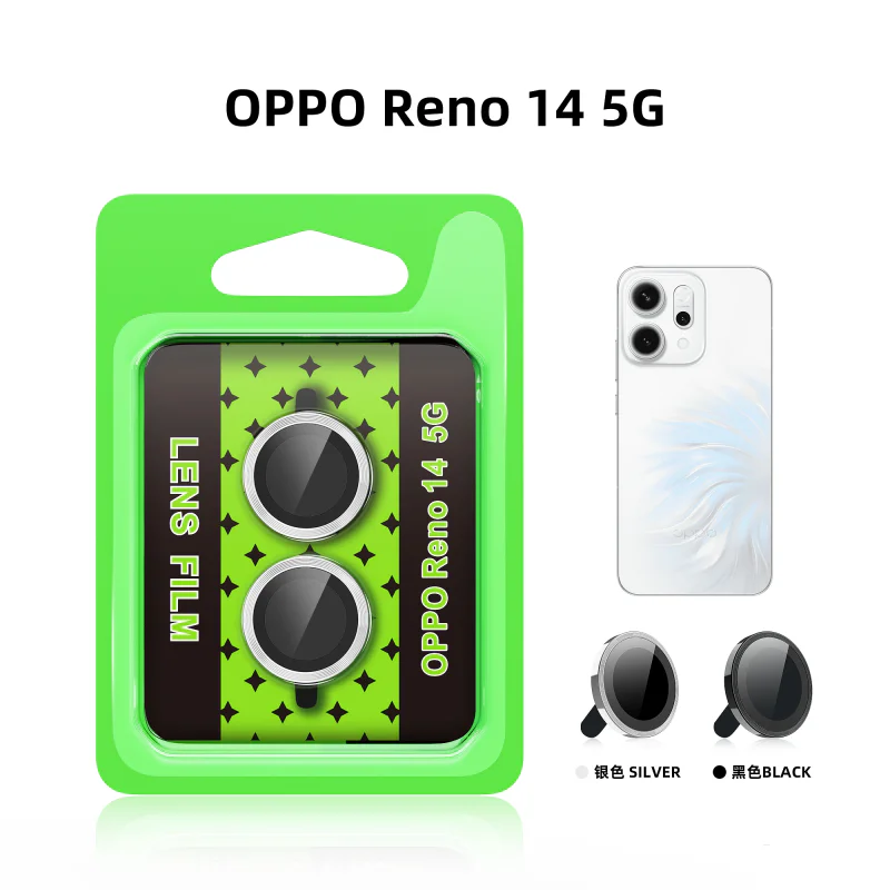 Protetor de Lentes Apokin para Oppo Reno 14 Preto