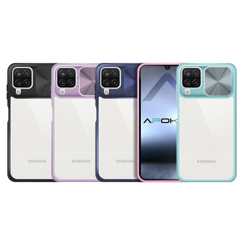 Capa Apokin para Samsung Galaxy A12 Gel Antichoque com Cobertura Deslizante Lilás - Imagem 1