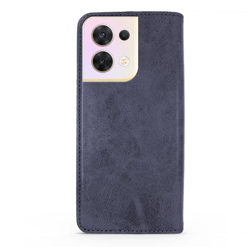 Capa Apokin Oppo Reno 8 em Pele Sintética com Porta-Cartões Azul - Imagem 5