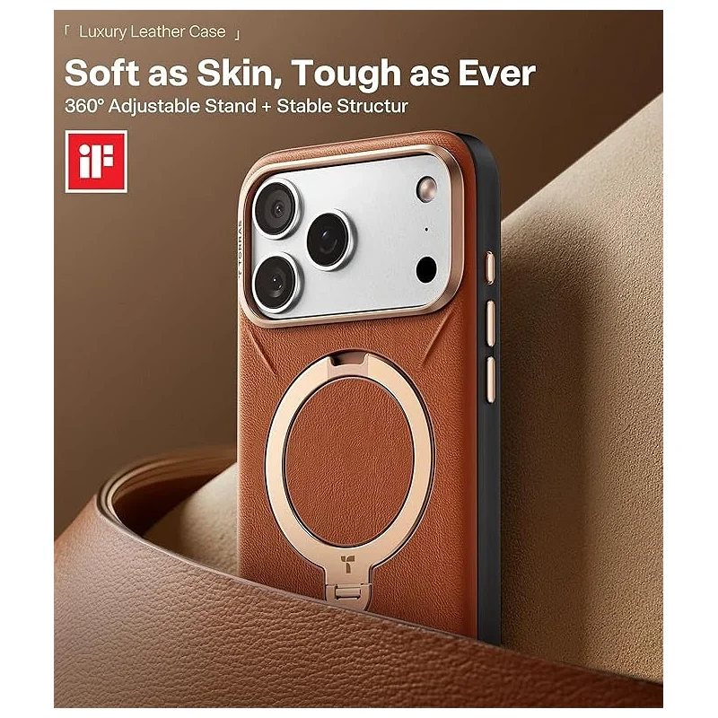 Capa Apokin Ostand Spin Vegskin para iPhone 17 Pro e 18 Pro com Suporte Giratório Preto - Imagem 6
