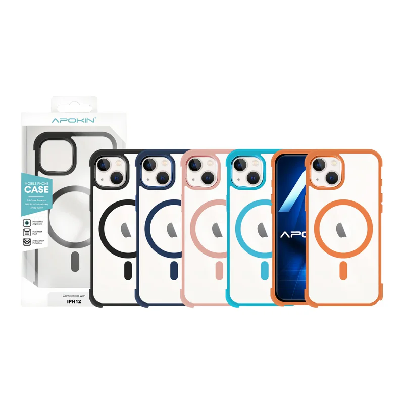 Capa Silicone Premium MagSafe iPhone 12 Azul-céu - Imagem 1