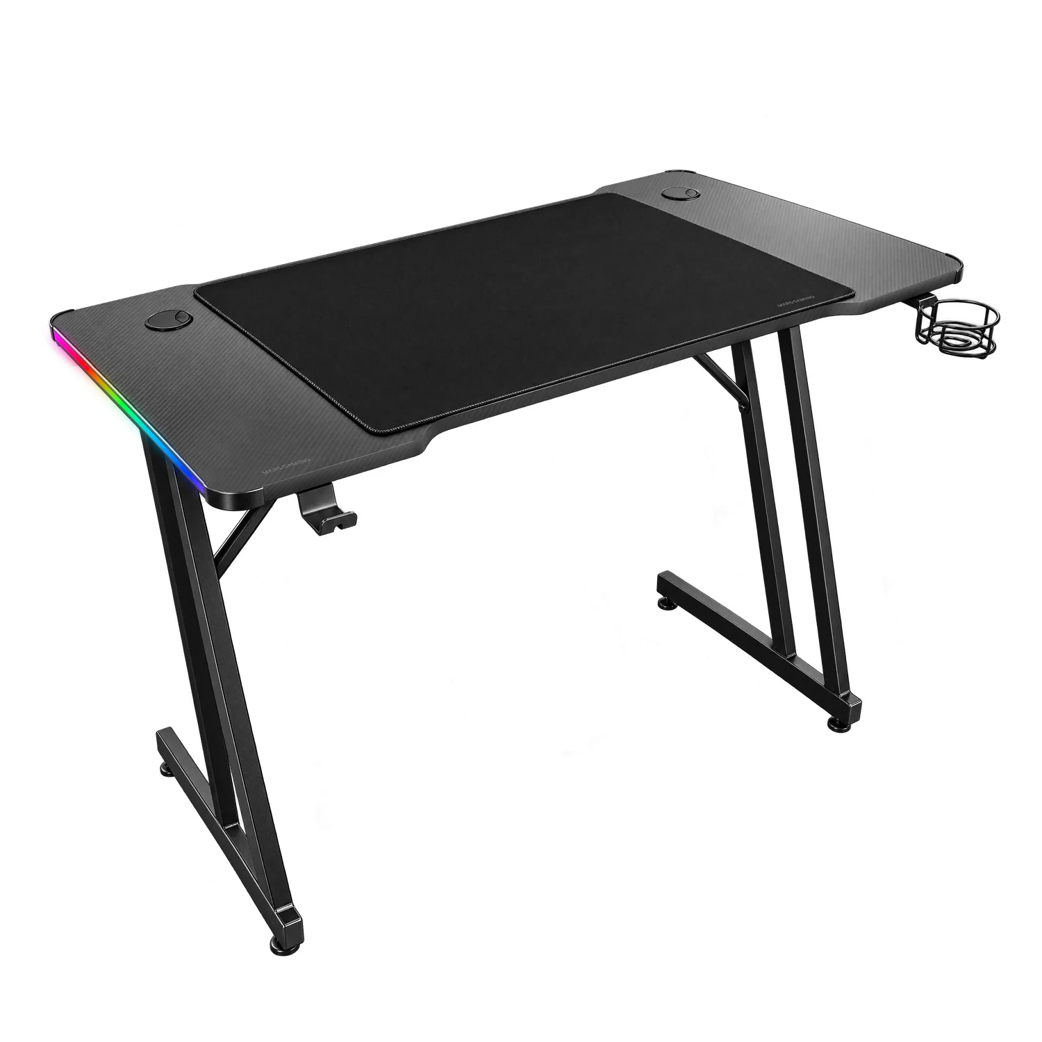 Secretária Gaming Mars Gaming MGD-A120RGB 120x60 cm com Iluminação RGB e Tapete XXL Preta - Imagem 3