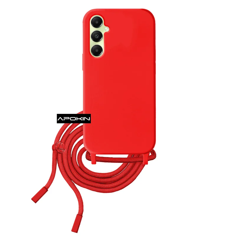 Capa Apokin para Samsung Galaxy A05s Suave com Cordão Rosa - Imagem 3