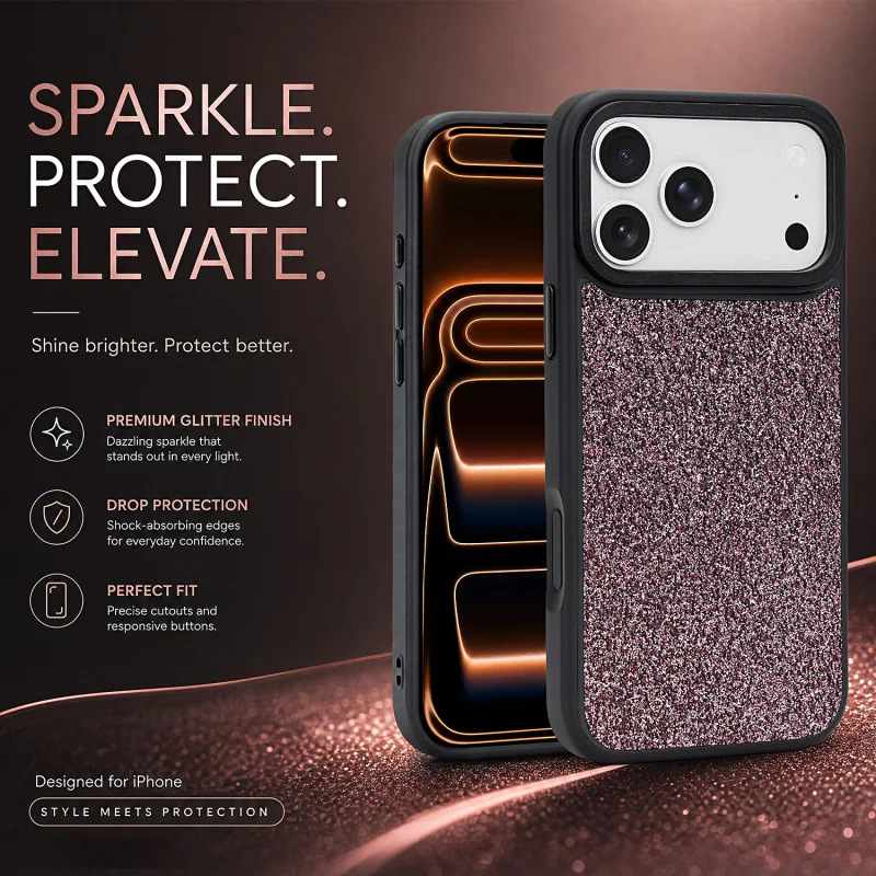 Capa Magnética Apokin Diamante Brilhante com Rebordo Preto para iPhone 15 Prata - Imagem 3
